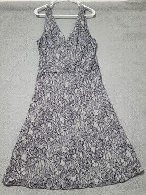 J.Crew Black Lace Print Sleeveless Dress Est. Size 6